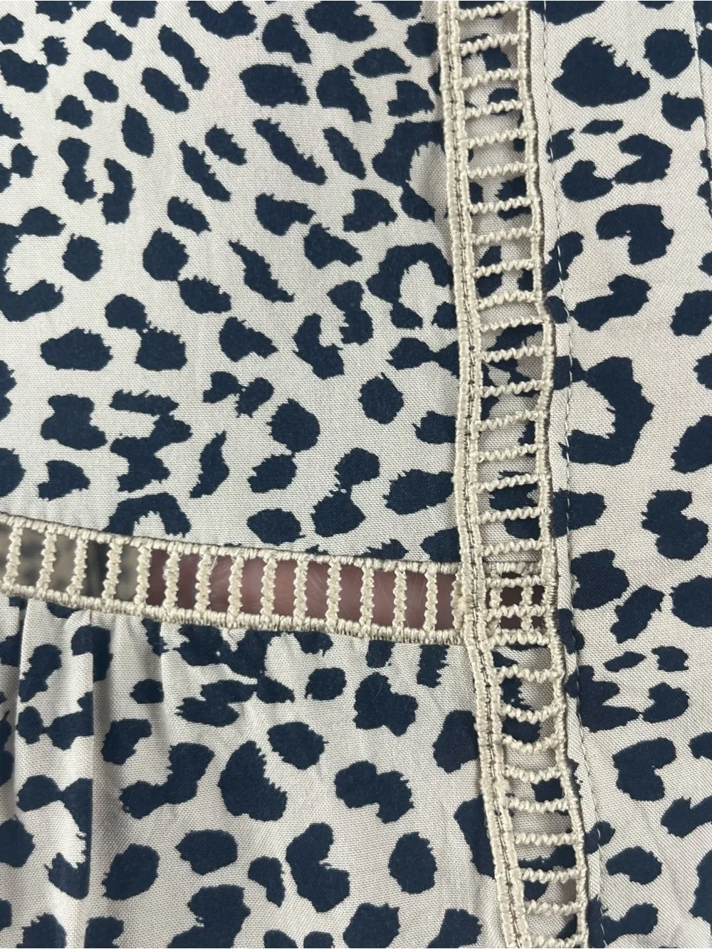 Express Beige and Black Leopard Print Peplum Tunic